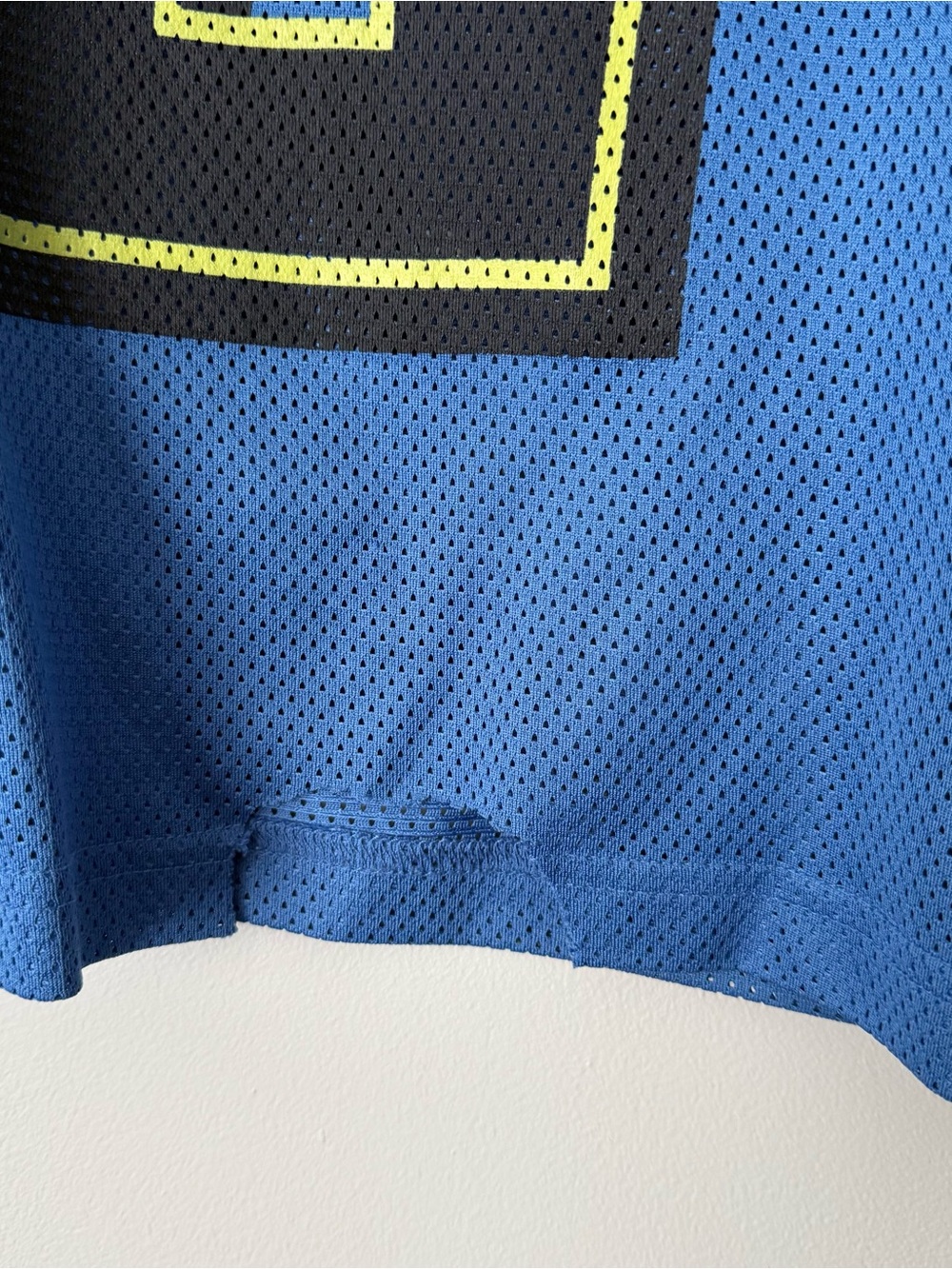 Urban Outfitters Blue and Black Mesh Jersey with Neon-Outlined 42 - Picture 2 of 5